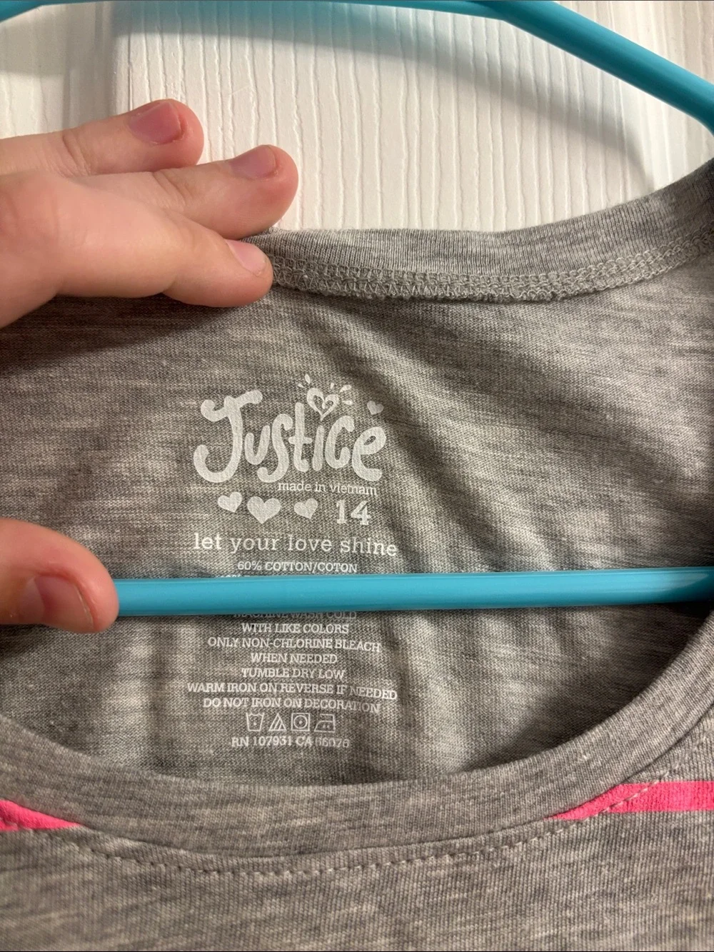 Vintage Justice Gray & Pink Striped 'She's My Best Friend' Graphic Tee